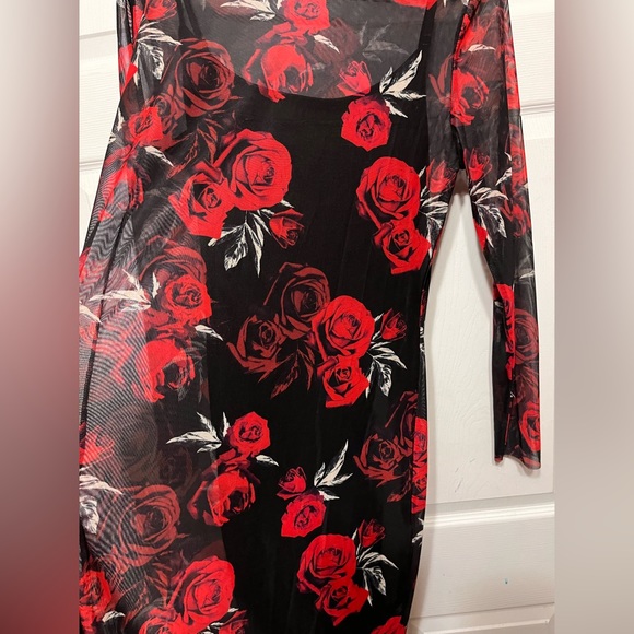 Bodycon mesh long sleeve dress - Picture 7 of 8